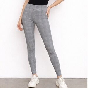 Forever 21 Black White Glen Plaid Checkered Skinny Leggings Size M